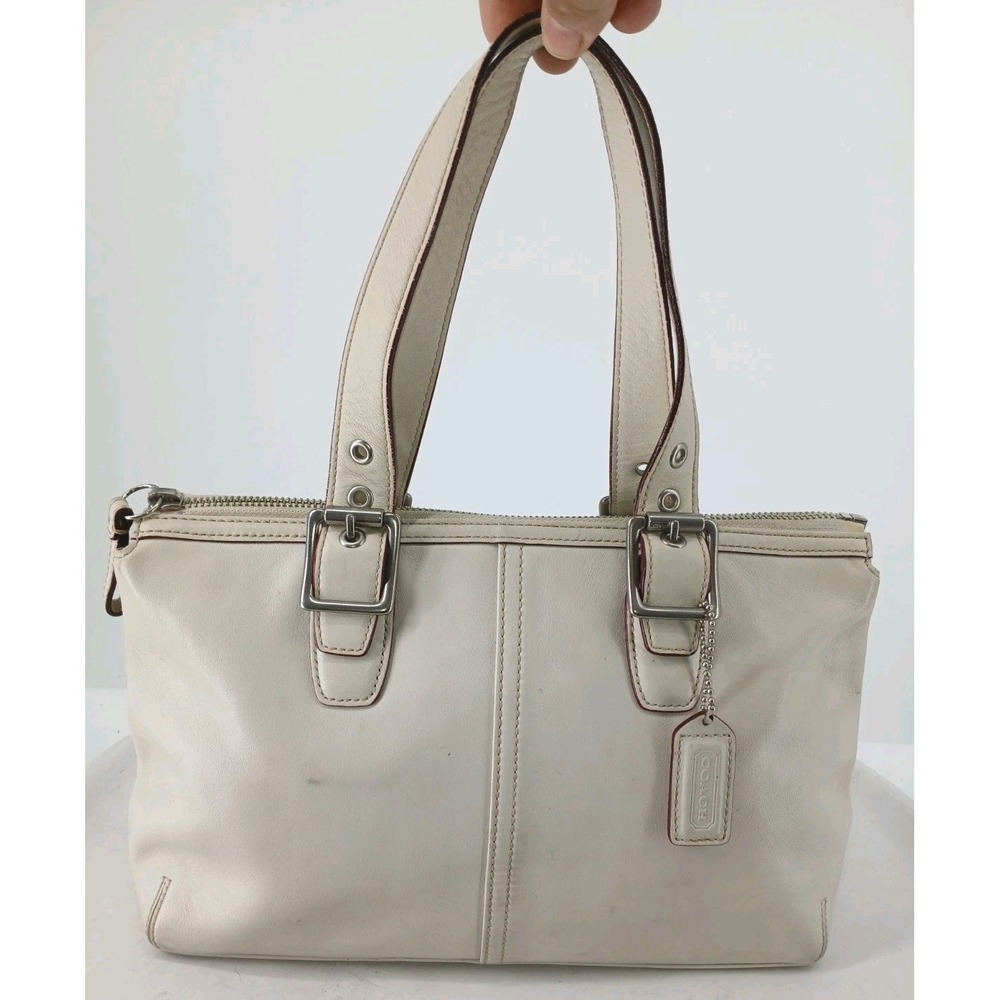 COACH Legacy 9545 Vintage White Ivory Leather Tote Bag Satchel CLEAN  D141